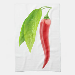 Fresh chilli pepper tea towel
