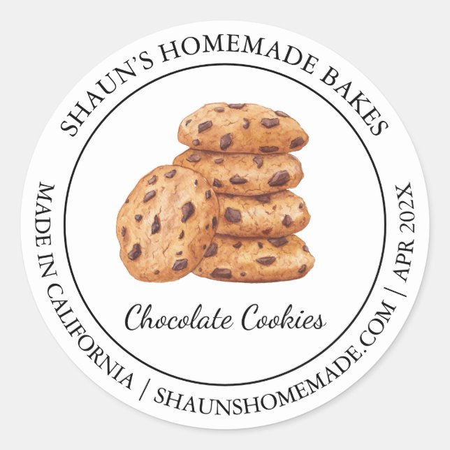 Fresh Chocolate Cookies Baking Modern label (Front)