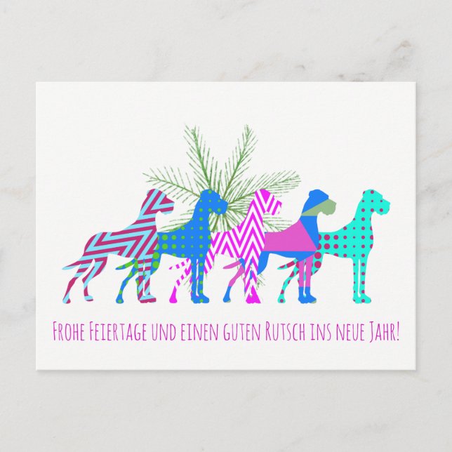 Fresh Christmas Great Danes Postcard (Front)