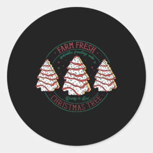 Fresh Christmas Tree Frosting Frosted Cake Debbie Classic Round Sticker