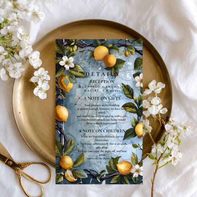 Fresh Citrus Botanical Wedding Enclosure Card (Creator Uploaded)