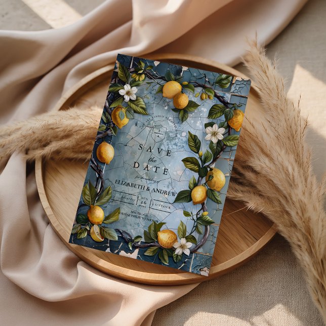 Fresh Citrus Botanical Wedding Save The Date (Creator Uploaded)