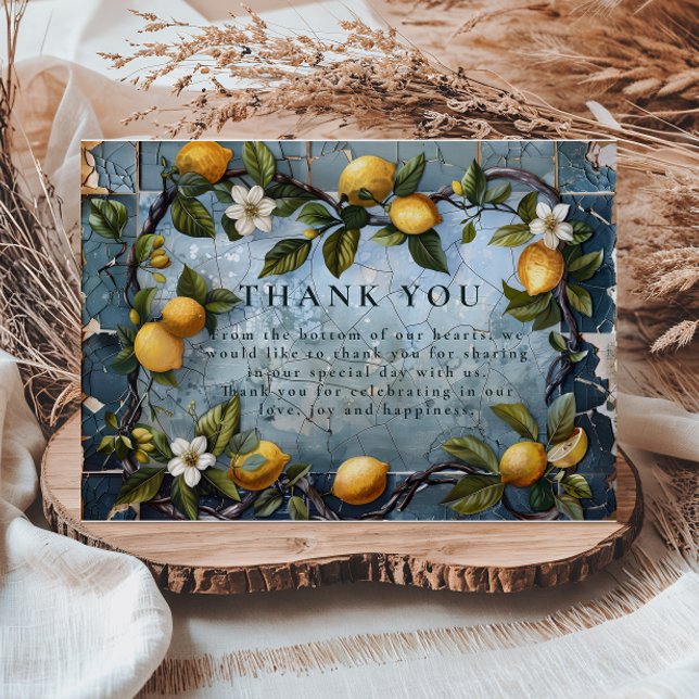 Fresh Citrus Botanical Wedding Thank You Card (Creator Uploaded)