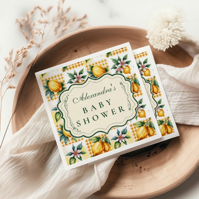Fresh Citrus Floral Baby Shower Napkin (Creator Uploaded)