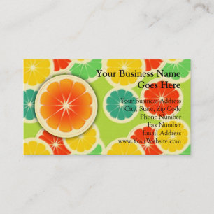 Fresh Citrus Fruit Design, Cute Colourful Business Card