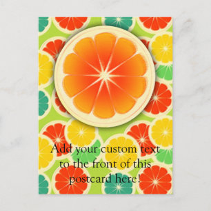Fresh Citrus Fruit Design, Cute Colourful Postcard