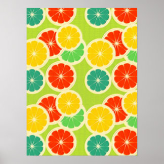 Fresh Citrus Fruit Design, Cute Colourful Poster