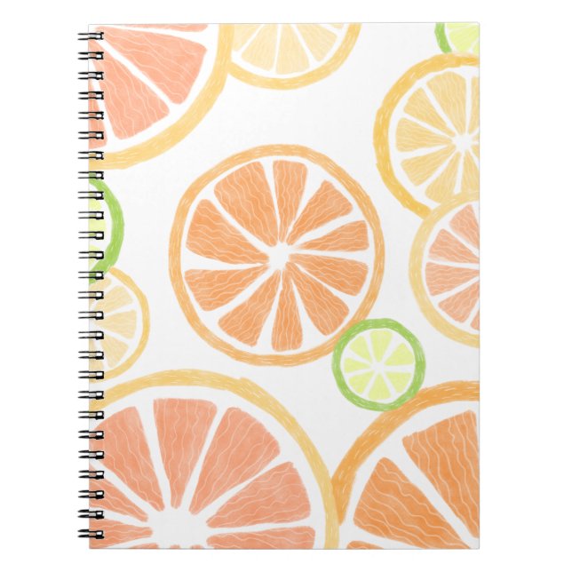 Fresh Citrus Fruits Orange Lime Lemon Grapefruit Notebook (Front)