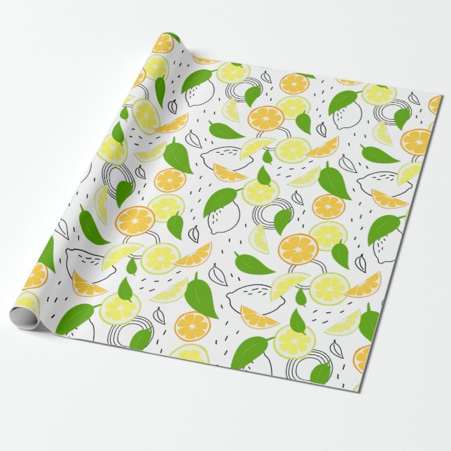 Fresh citrus fruits. wrapping paper (Unrolled)