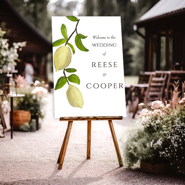 Fresh Citrus Painted Lemons Mediterranean Welcome Poster (Creator Uploaded)