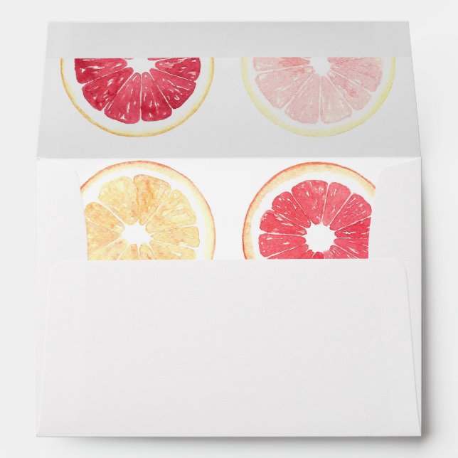 fresh citrus slice lined envelopes with tangerines (Back (Bottom))