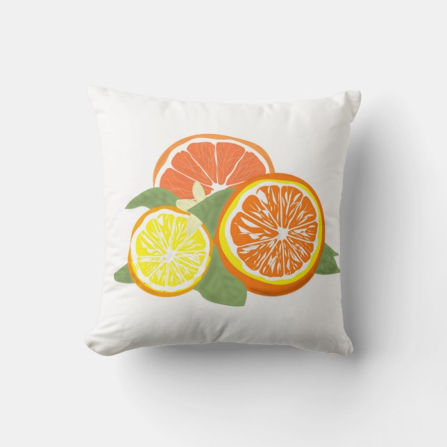 Fresh Citrus Slices Orange Lemon Cushion (Front)