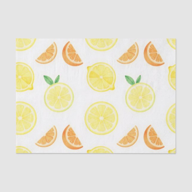 Fresh Citrus Slices Seamless Pattern Tissue Paper (Front)