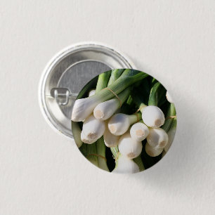 Fresh, Clean, Bunch of Green Onions 3 Cm Round Badge