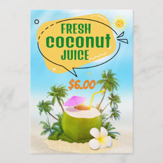 Fresh Coconut Juice Menu