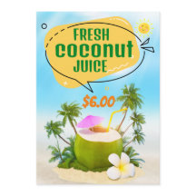 Fresh Coconut Juice Menu