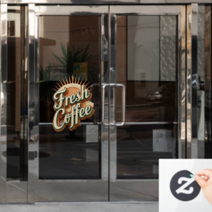 Fresh Coffee Doughnut Shop Window Cling