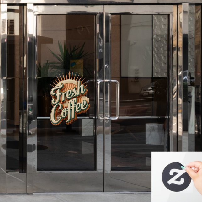 Fresh Coffee Doughnut Shop  Window Cling (Office Door)