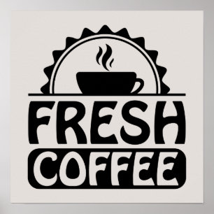 fresh coffee word art vendors poster