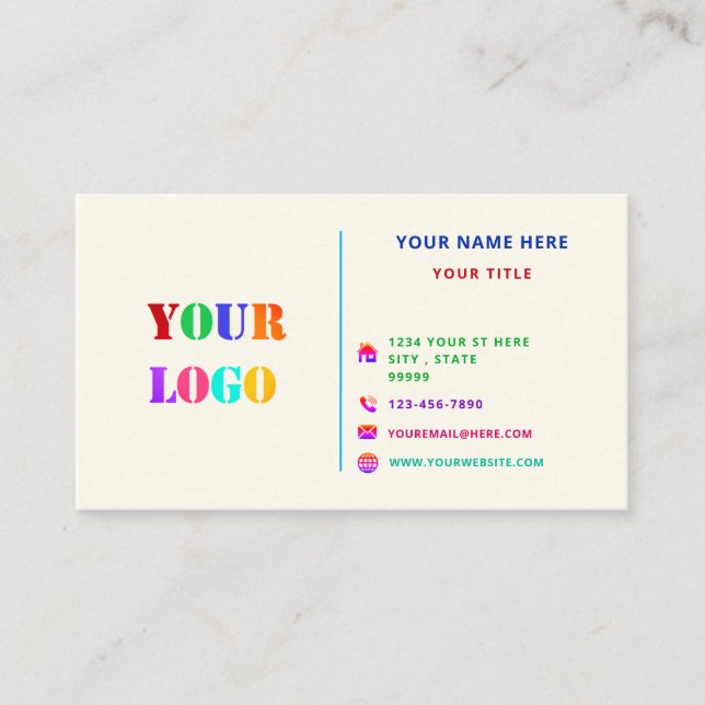 Fresh Colour Design Business Card Personalised (Front)