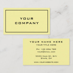 Fresh Colour Yellow - Modern Elegant Professional  Business Card