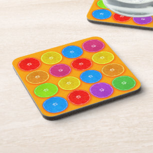 Fresh Colourful Orange Slices Coaster