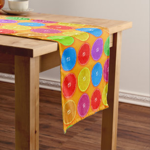 Fresh Colourful Orange Slices Short Table Runner