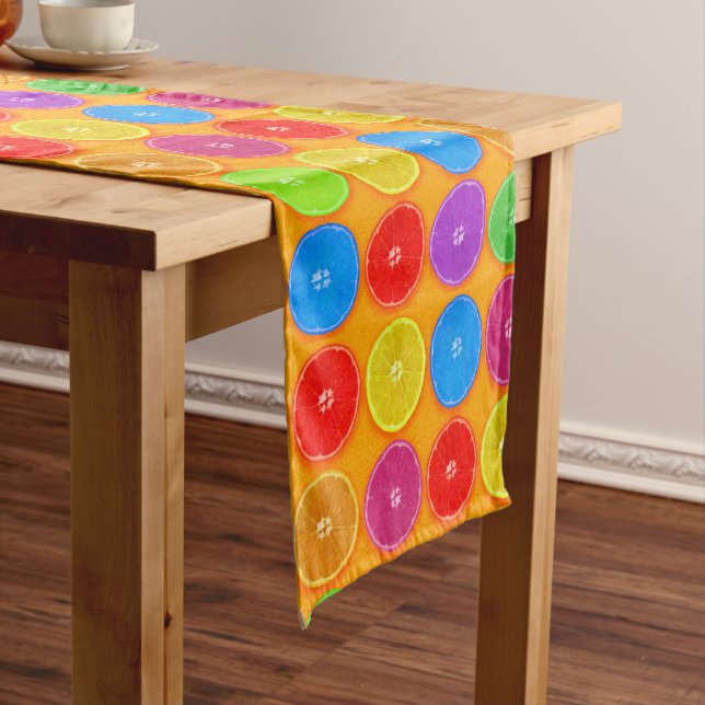 Fresh Colourful Orange Slices Short Table Runner (In Situ)