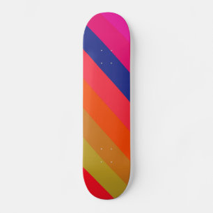 Fresh Colourful Retro Stripes - Skateboard