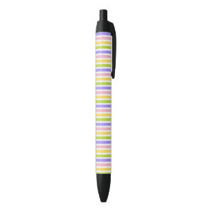 Fresh Colourful Striped Abstract Style Pattern Black Ink Pen