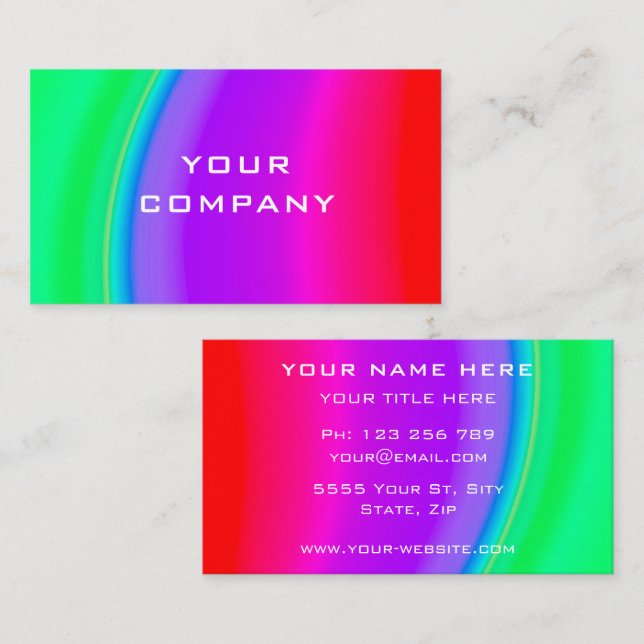 Fresh Colourful Sweet Beautiful Rainbow Colour Hap Business Card (Front/Back)