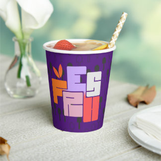 Fresh Colourful Typography  Paper Cups