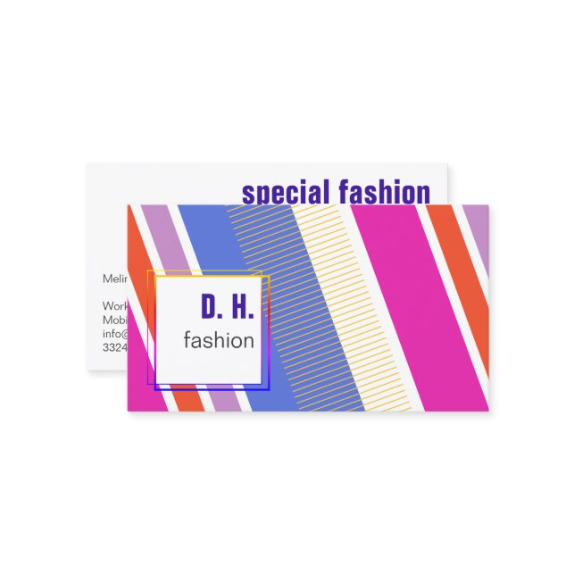 Fresh Cool Fashion colours Business Card (Front/Back In Situ)