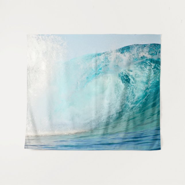 Fresh cool Pacific ocean blue wave breaking Tapestry (Front (Horizontal))