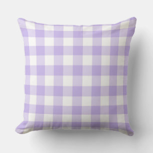 Fresh Country Lavender gingham Pattern Cushion