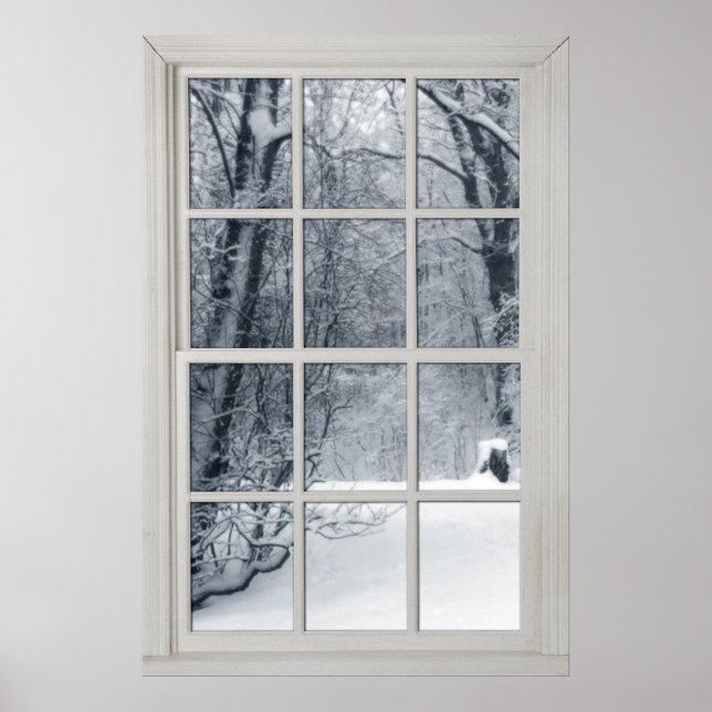 Fresh Country Snow Window with a View Poster (Front)