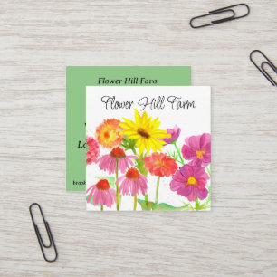 Fresh Cut Flower Farm Bouquet  Square Business Card