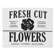 Fresh Cut Flowers Wrapped Canvas