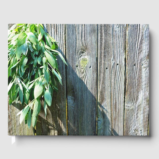 Fresh-cut Sage Barn-wood Guest Book (Front)