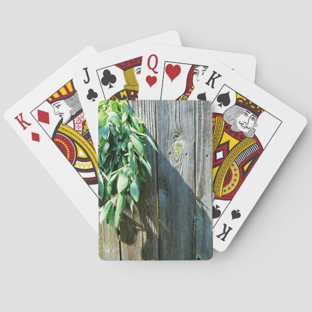 Fresh-cut Sage Barn-wood Playing Cards (Back)