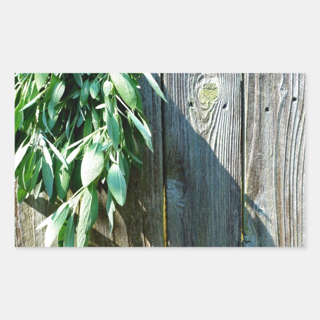 Fresh-cut Sage Barn-wood Rectangular Sticker (Front)