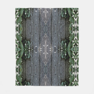 Fresh-cut Sage Barn-wood Twinkle Lights Fleece Blanket