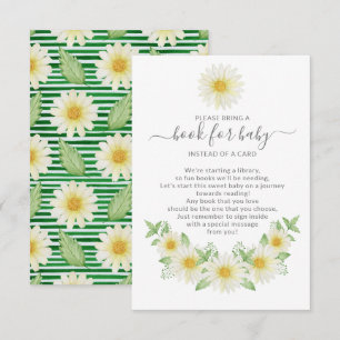 Fresh Daisy Baby Shower Book for Baby Enclosure Card