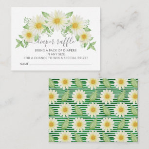 Fresh Daisy Baby Shower Diaper Raffle Ticket Enclosure Card