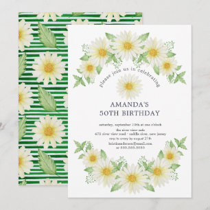 Fresh Daisy Birthday Party Invitation