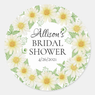 Fresh Daisy Bridal Shower Favour Classic Round Sticker