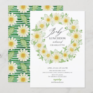 Fresh Daisy Floral Baby Luncheon Invitation