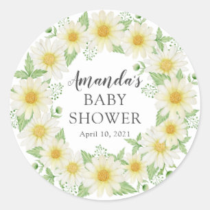 Fresh Daisy Floral Baby Shower Thank You Shower Classic Round Sticker