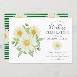 Fresh Daisy Floral Birthday Invitation