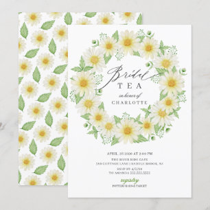 Fresh Daisy Floral Bridal Shower Tea Invitation
